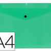 POCHETTE ENVELOPPE LIDERPAPEL POLYPROPYLENE 180 MICRONS A4 297X210MM 50F FERMETURE BOUTON RASISTANT TRANSPARENT VERT POCHETTE ENVELOPPE LIDERPAPEL POLYPROPYLENE 180 MICRONS A4 297X210MM 50F FERMETURE BOUTON RASISTANT TRANSPARENT VERT