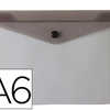 POCHETTE ENVELOPPE LIDERPAPEL POLYPROPYLENE 180 MICRONS A6 148X105MM 50F FERMETURE BOUTON TRANSPARENT NOIR