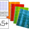 CAHIER CLAIREFONTAINE PAPIER V ALIN VELOUTA COUVERTURE PELLICULAE RELIURE INTAGRALE A5+ 17X22CM 180 PAGES 90G 5X5MM