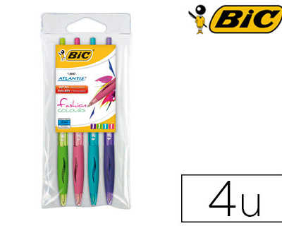 stylo-bille-bic-atlantis-premium-fashion-criture-moyenne-0-5mm-r-tractable-encre-easy-glide-4-couleurs-pochette-4u