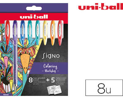 roller-uniball-signo-um-120-encre-gel-criture-moyenne-coloris-rouge-bleu-violet-et-vert-kit-8-unit-s