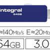 CLÉ USB INTÉGRAL SLIDE OTG 3.0 64GB USB 3.0 ET MICRO-USB COLORIS BLEU