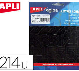 chiffre-apli-agipa-adhasif-30m-m-rasiste-humidita-coloris-noir-pochette-214-unitas