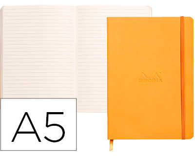 carnet-souple-clairefontaine-r-hodiarama-a5-ligna-160-pages-papier-ivoire-90g-fermeture-alastique-coloris-orange