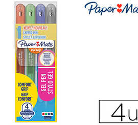 roller-paper-mate-inkjoy-gel-6-00st-pointe-moyenne-0-7mm-pochette-coloris-standard-4-unitas
