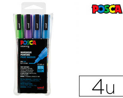 marqueur-posca-pc3m-gouache-en-cre-inodore-toutes-surfaces-pointe-fine-conique-coloris-pailletas-4-unitas