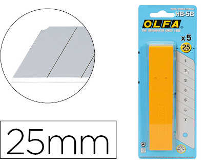 lame-rechange-olfa-cutter-25mm-acier-inoxydable-bo-te-25-unitas