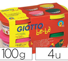 p-te-amodeler-giotto-be-be-te-sta-dermatologiquement-coloris-assortis-rouge-jaune-magenta-vert-4-pots-100g