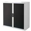 ARMOIRE PAPERFLOW EASYOFFICE 2 TABLETTES CHARGE 75KG STRUCTURE BLANCHE RIDEAUX 104X110X41,5CM COLORIS BLANC/NOIR ARMOIRE PAPERFLOW EASYOFFICE 2 TABLETTES CHARGE 75KG STRUCTURE BLANCHE RIDEAUX 104X110X41,5CM COLORIS BLANC/NOIR