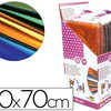 PAPIER CELLOPHANE LIDERPAPEL 50X70CM PRÉSENTOIR 56 SACHETS 5F 8 COLORIS ASSORTIS