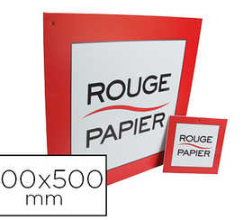 affiche-rouge-papier-en-carton-plume-500x500mm