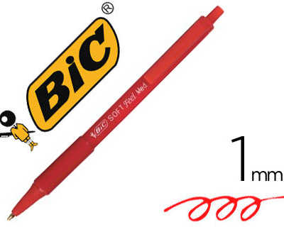 stylo-bille-bic-soft-feel-pointe-moyenne-1mm-r-tractable-clip-grip-corps-caoutchouc-couleur-rouge
