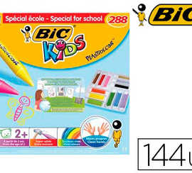 crayon-cire-bic-kids-plastidac-or-triangle-gros-90mm-diametre-12mm-rasistant-non-salissant-coffret-acole-144-unitas