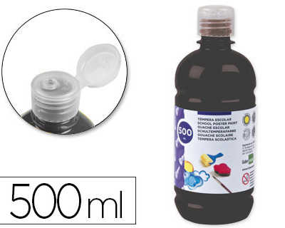 gouache-scolaire-liderpapel-liquide-lavable-fermeture-s-curit-brillante-coloris-noir-flacon-500ml