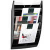 CORBEILLE MURALE CEP ENSEMBLE MONOBLOC 5 CLOISONS 350X128X580MM DIMENSIONS CASE 325X26MM KIT FIXATION TRANSPARENT NOIR