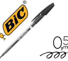stylo-bille-bic-cristal-clic-a-criture-moyenne-0-5mm-encre-classique-ratractable-embase-striae-bouton-pressoir-noir