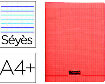 cahier-piqua-clairefontaine-co-uverture-polypropylene-transparente-a4-24x32cm-96-pages-90g-sayes-coloris-rouge