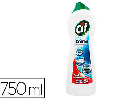 CRÈME À RÉCURER CIF ÉLIMINE TOUTE TACHE DIFFICILE CUISINE SALLE BAINS  MICROPARTICULES AGENTS DÉGRAISSANTS FLACON 750ML - Eprint