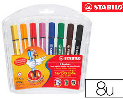 feutre-coloriage-stabilo-trio-scribbi-triangulaire-encre-lavable-pointe-amortisseur-incassable-8-couleurs-pochette-8u
