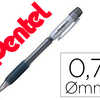 PORTE-MINE PENTEL FIESTA GRIP CAOUTCHOUC CONFORT AGRAFE ET GOMME RECHARGEABLE MINE 0,7MM CORPS COLORIS NOIR