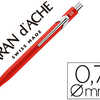 PORTE-MINES CARAN D'ACHE ALUMI NIUM 844 CLASSIC LINE BOUTON POUSSOIR RESERVOIR MINES GOMME MINE 0.7MM CORPS ROUGE