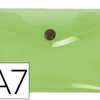 POCHETTE ENVELOPPE LIDERPAPEL POLYPROPYLENE 180 MICRONS A7 105X74MM 50F FERMETURE BOUTON RASISTANT TRANSPARENT VERT POCHETTE ENVELOPPE LIDERPAPEL POLYPROPYLENE 180 MICRONS A7 105X74MM 50F FERMETURE BOUTON RASISTANT TRANSPARENT VERT