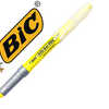 SURLIGNEUR BIC FLEX HIGHLIGHTE R GRIP CAOUTCHOUC POINTE PINCEAU SOUPLE 2 LARGEURS DE TRAIT COLORIS JAUNE