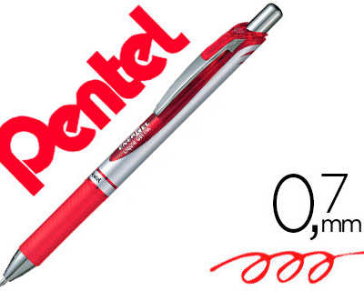 roller-pentel-energel-ratracta-ble-pointe-matal-fine-0-5mm-rechargeable-clip-matal-coloris-rouge