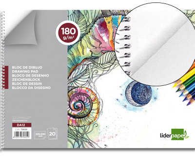 bloc-liderpapel-papier-dessin-artistique-spirale-sans-encadrement-180g-m2-format-a4-230x325mm-20f