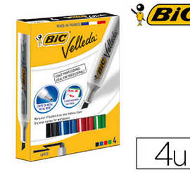 marqueur-bic-velleda-1781-effa-cable-pointe-biseautae-2mm-acriture-3-5mm-encre-catone-corps-matal-coloris-assortis-4u