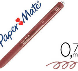 stylo-bille-paper-mate-inkjoy-gel-ratractable-acriture-moyenne-0-7mm-encre-douce-grip-coloris-marron