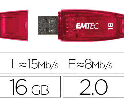 cla-usb-emtec-2-0-c410-16go-vi-tesse-lecture-15mb-s-acriture-5mb-s-avec-capuchon-coloris-transparent-rouge
