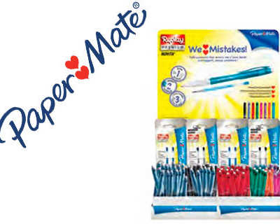 stylo-paper-mate-erasable-gel-pr-sentoir-de-72u-36-blisters-de-2-recharges