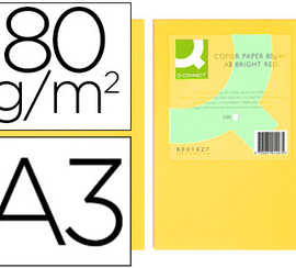 papier-couleur-q-connect-multi-fonction-a3-80g-m2-unicolore-jaune-ramette-500-feuilles