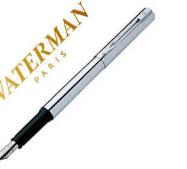 stylo-plume-waterman-graduate-corps-acier-chroma-section-noire-acrin