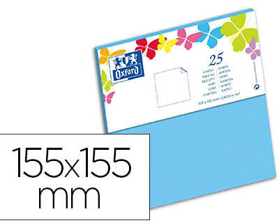 carte-oxford-v-lin-155x155mm-240g-coloris-bleu-lagon-tui-25-unit-s