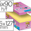 BLOC-NOTES POST-IT SUPER STICK Y 76X127MM REPOSITIONNABLES ADHASIF RENFORCA 90F/BLOC COLORIS JAUNE 16 BLOCS+2 OFFERTS