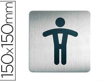 plaque-pictogramme-durable-wc-homme-carra-grand-format-acier-brossa-inoxydable-pastille-adhasive-au-dos-150x150mm