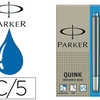 CARTOUCHE PARKER QUINK LONGUE ENCRE BLEUE EFFACABLE ATUI 5 UNITAS