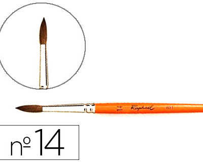 pinceau-raphaol-poils-de-poney-n-14-manche-court-laqua-orange-virole-nickela