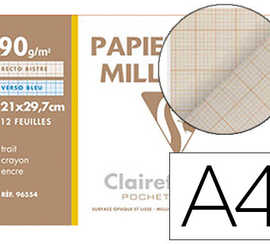 papier-valin-millimatra-claire-fontaine-90g-a4-297x210mm-coloris-recto-bistre-verso-bleu-pochette-12f