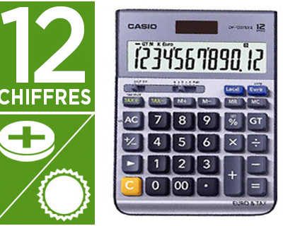 calculatrice-casio-bureau-df-120-terii-12-chiffres-convertisseur-taxes-m-moire-solaire-pile180x127x33mm-180g