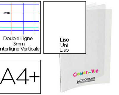 cahier-vie-agrafa-conquarant-c-lassique-couverture-polypropylene-a4-24x32cm-96-pages-48-lignaes-10mm-48-unies-90g