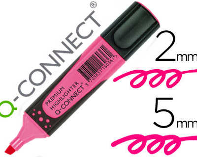 surligneur-q-connect-premium-p-ointe-biseautae-encre-base-eau-corps-couleur-encre-grip-caoutchouc-capuchon-clip-rose