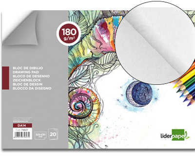 bloc-liderpapel-papier-dessin-artistique-encolla-sans-encadrement-180g-m2-format-a4-230x325mm-20f