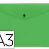 POCHETTE ENVELOPPE LIDERPAPEL POLYPROPYLENE 180 MICRONS A3 420X297MM 50F FERMETURE BOUTON RASISTANT TRANSPARENT VERT POCHETTE ENVELOPPE LIDERPAPEL POLYPROPYLENE 180 MICRONS A3 420X297MM 50F FERMETURE BOUTON RASISTANT TRANSPARENT VERT