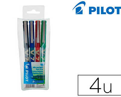 stylo-pilot-v7-acriture-moyenn-e-0-5mm-clip-matal-encre-liquide-niveau-visible-pointe-indaformable-pochette-4-unitas