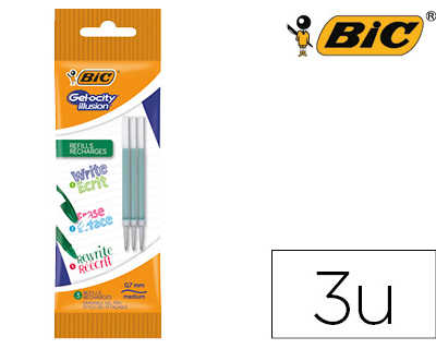 recharge-stylo-bic-gelocity-il-lusion-encre-gel-effacable-coloris-vert-pochette-de-3-unitas