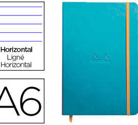 carnet-rhodia-webnotebook-a6-9-x14cm-couverture-simili-cuir-turquoise-192-pages-90g-ligna-alastique-marque-page-orange