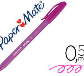 stylo-bille-paper-mate-inkjoy-100-acriture-moyenne-0-5mm-ultra-douce-corps-triangulaire-rasiste-bavures-coloris-magenta